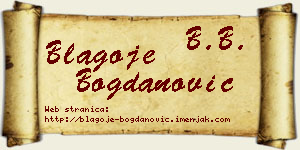 Blagoje Bogdanović vizit kartica